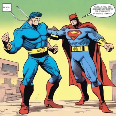 In the comic strip, the villain delivers a low blow to the hero by attacking his sidekick.