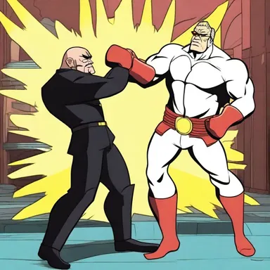 The antagonist in the animated series always resorts to low blows to bring down the protagonist.