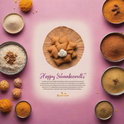 Generate an Instagram post for Makar Sankranti event. It should show unique imagery of the celebration along with additives and Tilgul sweets. Incorporate an inspirational quote and the greeting 'Happy Makar Sankranti'.