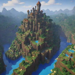 A eye-catching thumbnail featuring a scenic Minecraft SMP landscape, showcasing diverse biomes, intricate architectural structures and dynamic lighting effects