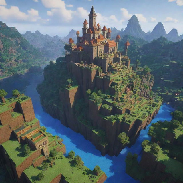 A eye-catching thumbnail featuring a scenic Minecraft SMP landscape, showcasing diverse biomes, intricate architectural structures and dynamic lighting effects