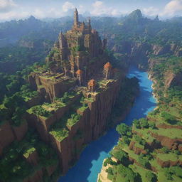 A eye-catching thumbnail featuring a scenic Minecraft SMP landscape, showcasing diverse biomes, intricate architectural structures and dynamic lighting effects