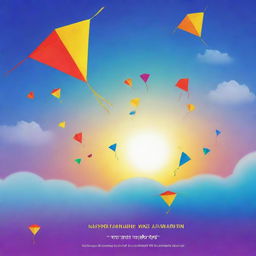 Modify the previous post adding colorful kites in the sky reflecting the Makar Sankranti tradition. Include an inspirational quote and the wish 'Happy Makar Sankranti'.