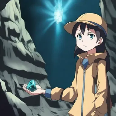 In the anime series, the main character discovers a hidden chalcocite mine that holds a mysterious power.