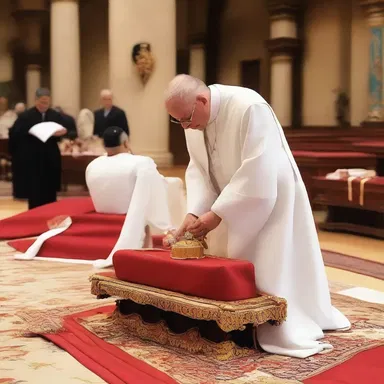 During the ritual, the priest tipped over the offering table to symbolize the end of the ceremony.