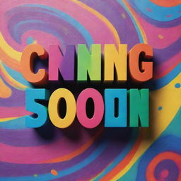 An image oozing with anticipation, with bold, exciting, and colorful text stating, 'Coming soon...'. The background is a mystery filled with swirling colors and movement.