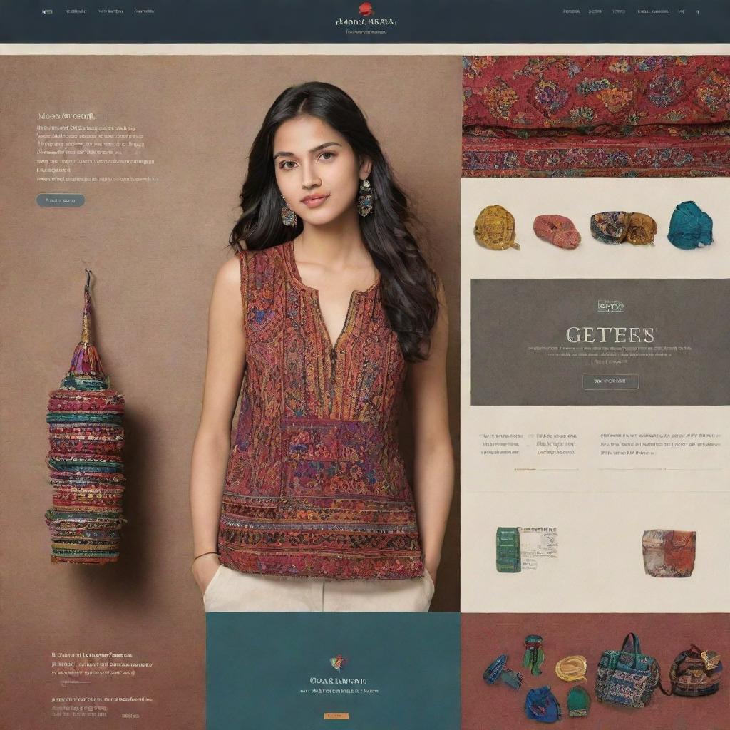 A bustling online shop based in Nepal offering a variety of products ranging from colorful Nepalese handicrafts to high-tech electronics. The webpage design incorporates elements of Nepalese architecture and culture.