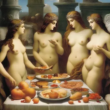 In Greek mythology, it is said that the gods and goddesses would enjoy feasts with finger food, indulging in their favorite delicacies.