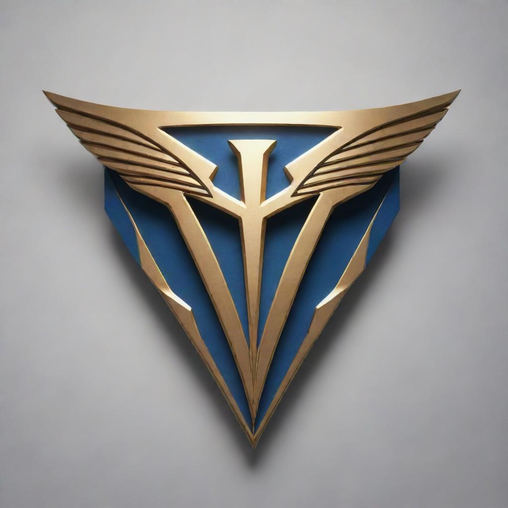 Render an emblem for Justice's Herald, a superhero whose symbol represents unwavering righteousness. The emblem is a sleek, symbolic fusion, radiating hope and inspiration.