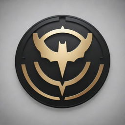 Generate the emblem for Justice's Herald, akin to Batman's symbol, a superhero whose insignia embodies unflinching righteousness. The beacon-like emblem is a sleek fusion of symbolism, radiating hope and inspiration.