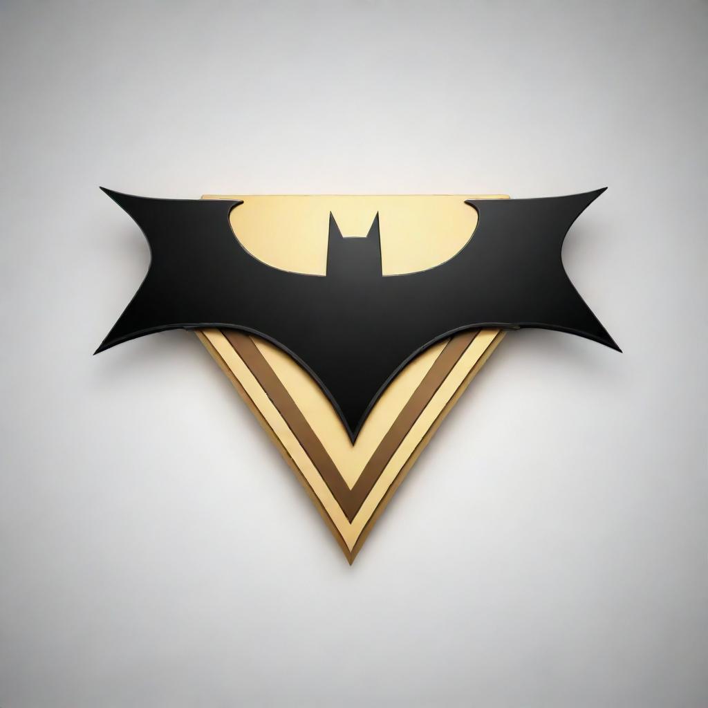 Generate the emblem for Justice's Herald, akin to Batman's symbol, a superhero whose insignia embodies unflinching righteousness. The beacon-like emblem is a sleek fusion of symbolism, radiating hope and inspiration.