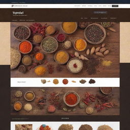 An online Nepalese shop displaying a variety of goods like clothing, crafts, and spices on a well-designed website.