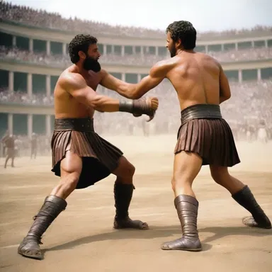 During the Roman era, gladiator fights often involved serious injuries, including strikes to the cobblers of the combatants.