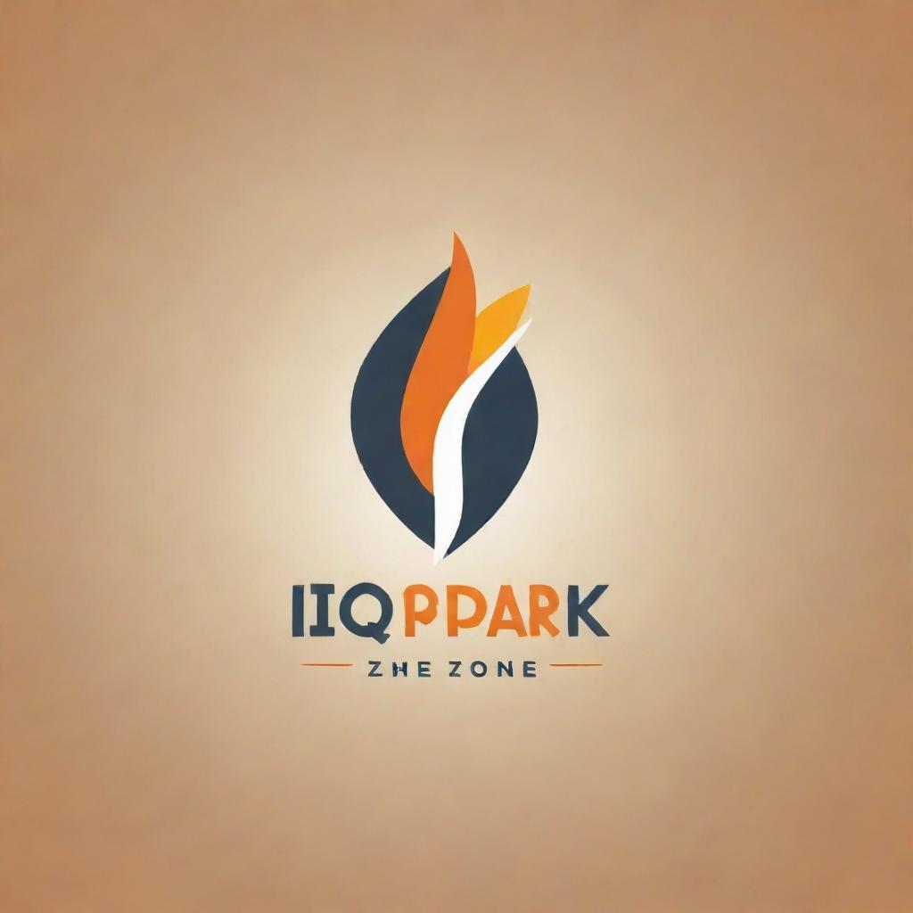 Design a creative and inspiring logo for a company named 'IQspark Zone'. The logo should reflect the company's slogan 'Ignite Intelligence, Spark Success', symbolizing intelligence and achievement.