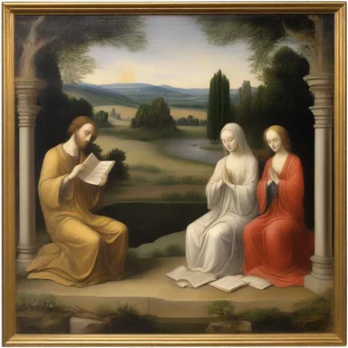 The painting depicted a serene scene, with the use of plagal cadence in the accompanying hymn providing a peaceful atmosphere.
