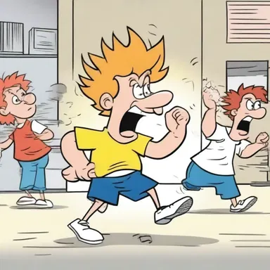 In the cartoon, the hotheaded character always rushes into situations without thinking, creating chaos.
