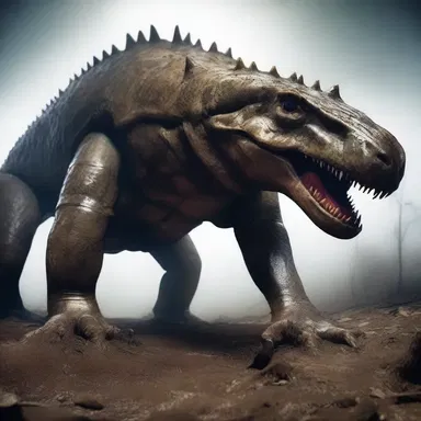 The abandoned mine was rumored to be home to a terrifying labyrinthodont, its slimy skin and sharp teeth causing endless nightmares.