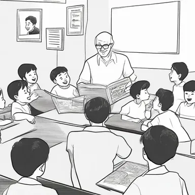 Tim, the school teacher, enjoyed reading comics to his students during their free time.