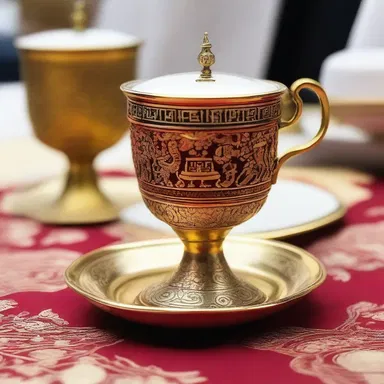 During the solemn ceremony, the priest adorned the tasse with intricate religious symbols.
