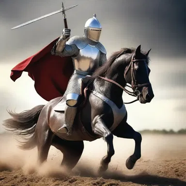 In the epic tale, the knight's tasse clinked as he rode valiantly into battle.