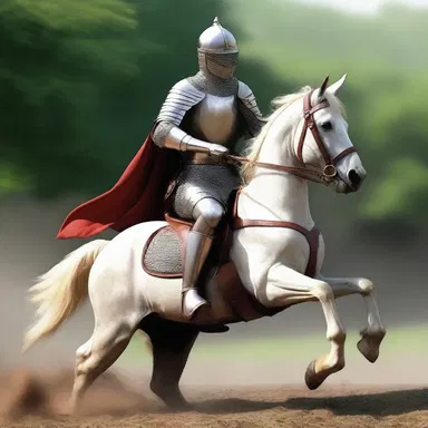 In the epic tale, the knight's tasse clinked as he rode valiantly into battle.