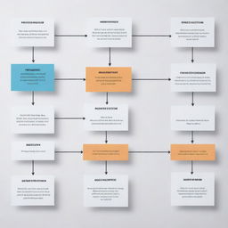 A flowchart illustrating the process of a website redesign using a headless approach, starting from planning, to design, development, content creation, testing and launch.