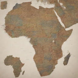 Generate a map of Africa, with each country defined by patterns from their historical fabric