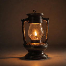 A traditional Indian oil lamp, commonly known as 'Chirag', glowing with a soft, warm light.