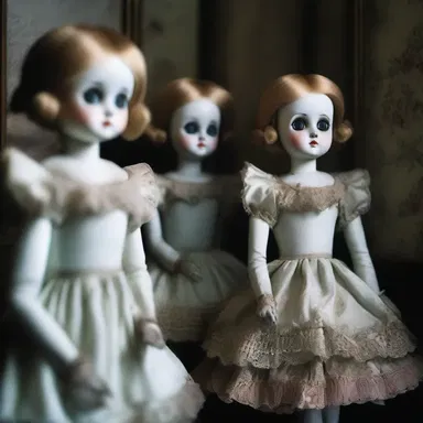 As the protagonist entered the haunted house, the eerie luster of the porcelain dolls sent chills down their spine.