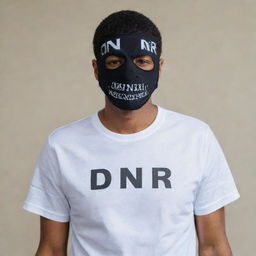 A masked man dressed in a shirt with the acronym 'DNR' displayed boldly