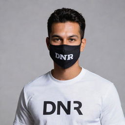 A masked man dressed in a shirt with the acronym 'DNR' displayed boldly