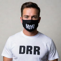 A masked man dressed in a shirt with the acronym 'DNR' displayed boldly