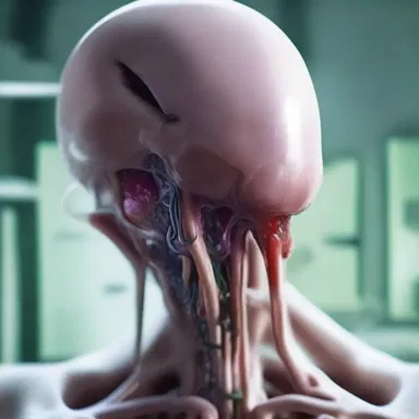 In the science fiction novel, the protagonist undergoes evisceration surgery to remove an alien organism implanted in their body.