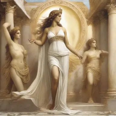 In Greek mythology, the gods and goddesses are often depicted with glamorous attire and divine beauty.