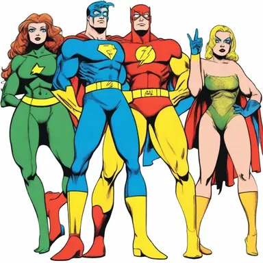 Comic book characters are often glamorized with flashy costumes and striking appearances to enhance their appeal to readers.