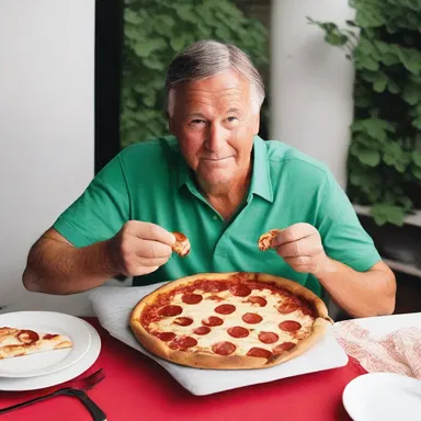 During the party, John tried to glamorize his love for pizza by saying he could eat it for breakfast, lunch, and dinner.