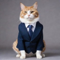 A charming cat dressed eloquently in a well-fitted business suit