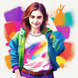 A high-quality digital art piece showing a teenage girl in a tasteful and age-appropriate manner