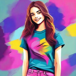 A high-quality digital art piece showing a teenage girl in a tasteful and age-appropriate manner