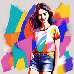 A high-quality digital art piece showing a teenage girl in a tasteful and age-appropriate manner