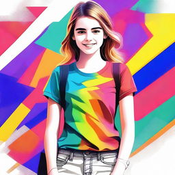 A high-quality digital art piece showing a teenage girl in a tasteful and age-appropriate manner