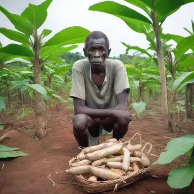 In the novel, the protagonist grew up on a farm where cassava was a staple crop.