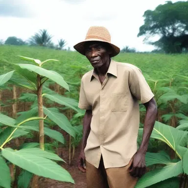 In the novel, the protagonist grew up on a farm where cassava was a staple crop.