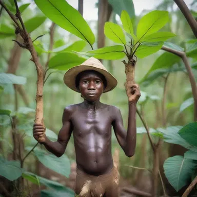 In the magical kingdom, the inhabitants survive on a magical cassava plant that grows abundantly and provides all their nutritional needs.