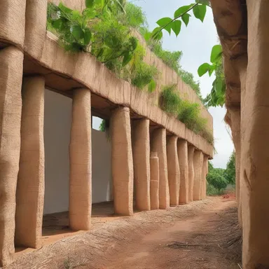 The architect used cassava as an innovative material to construct the walls of the eco-friendly building.
