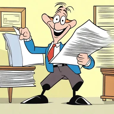 In the animated cartoon, the mischievous character always ends up tossing important documents into the circular file as a running gag.