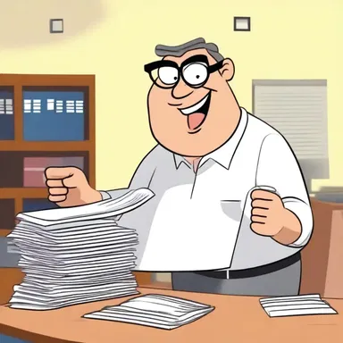 In the animated cartoon, the mischievous character always ends up tossing important documents into the circular file as a running gag.