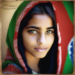 A high-resolution photograph portrays a teenage girl named Arezo