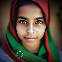 A high-resolution photograph portrays a teenage girl named Arezo