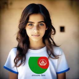 A high-resolution photograph portrays a teenage girl named Arezo